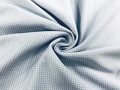 Maglietta 100% poliestere tessuto Gingham Warp Maglietta a maglia grigio 130GSM